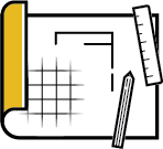 Design garage permit drawings icon